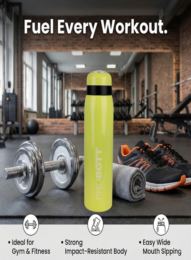 Probott Drops 500 ml Screw Cap Wide Sipping Mount Flask 500ml, Yellow | Stainless Steel Hot & Cold Water Bottle | Double Walled Vacuum Flask | Perfect for Office, Gym, Traveler | Leakproof - Image 5